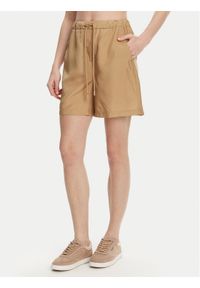 Marella Szorty materiałowe Borbona 2513141025 Beżowy Relaxed Fit. Kolor: beżowy. Materiał: jedwab