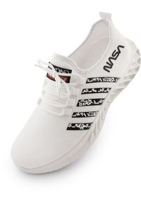 Nasa - Białe Sneakersy NASA dla Mężczyzn - Rozmiar 41 - Styl Kosmiczny. Kolor: biały. Materiał: materiał, syntetyk