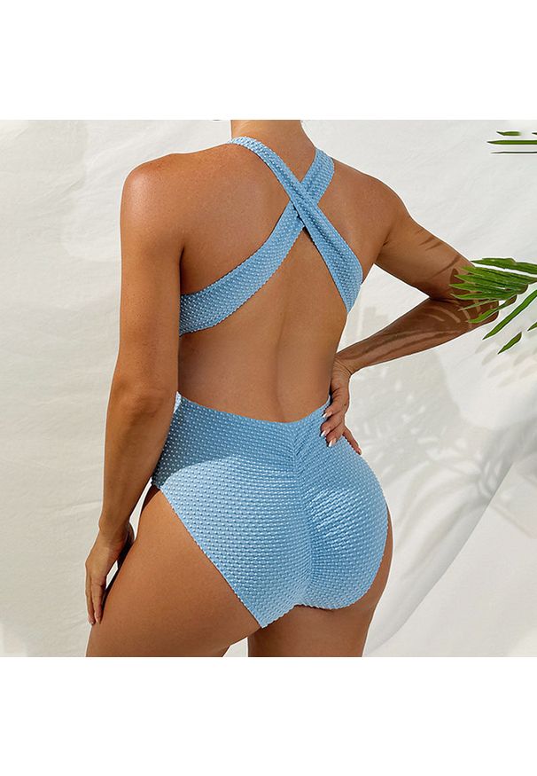 Intica - Strój kąpielowy ciążowy jednoczęściowy elastyczny na lato Sevgin. Kolekcja: moda ciążowa. Kolor: niebieski. Materiał: materiał