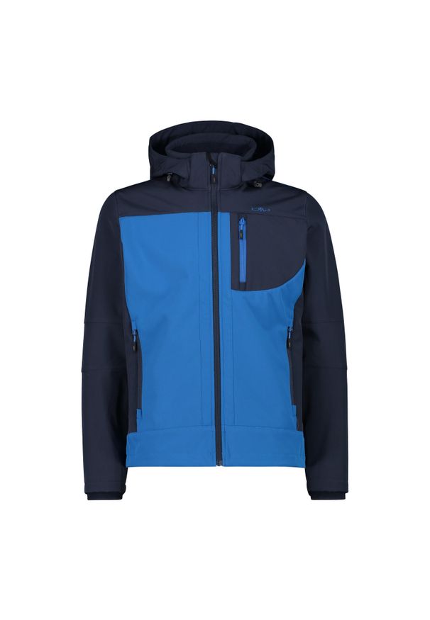 Kurtka męska turystyczna CMP 3A01787N. Typ kołnierza: kaptur. Kolor: niebieski. Materiał: softshell. Sport: turystyka piesza