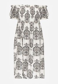 Born2be - Czarna Wiskozowa Sukienka Hiszpanka w Etniczny Wzór Hywen. Okazja: na co dzień. Typ kołnierza: dekolt hiszpanka. Kolor: czarny. Materiał: wiskoza. Wzór: paisley. Sezon: lato. Typ sukienki: rozkloszowane, proste. Styl: casual, klasyczny #6