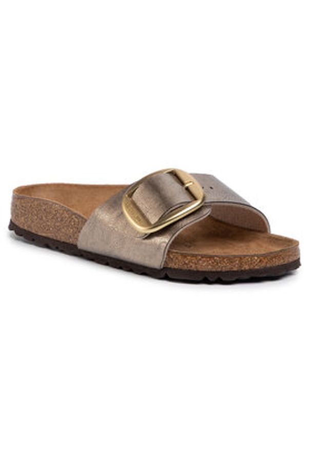 Birkenstock Klapki Madrid Big Buckle 1016237 Brązowy. Kolor: brązowy. Materiał: skóra