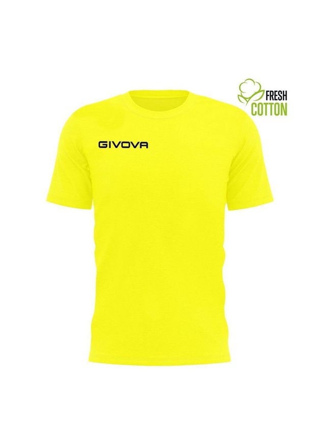 Givova Koszulka Bawełniana 2XL Żółta - Oddychająca i Wygodna. Kolor: żółty. Materiał: bawełna. Sport: piłka nożna