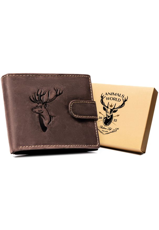ALWAYS WILD - Elegancki portfel męski z nubukowej skóry naturalnej — Always Wild. Materiał: skóra, nubuk