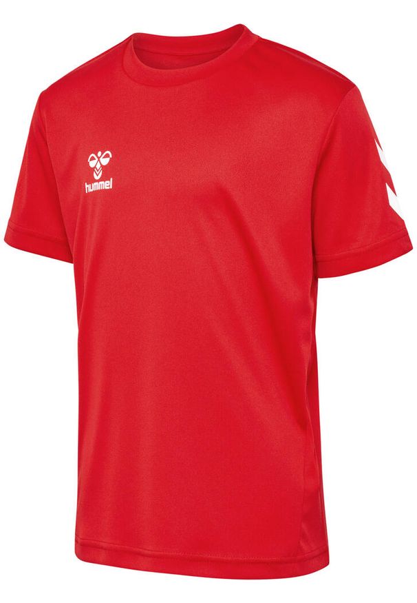 Dziecięcy zestaw koszulka + spodenki Hummel Logo. Kolor: wielokolorowy, czerwony, różowy. Materiał: dresówka. Styl: sportowy, młodzieżowy