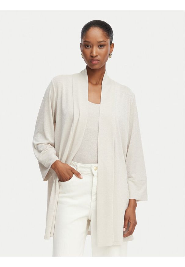 Marella Komplet top i kardigan Alca 2615931012 Szary Regular Fit. Kolor: szary. Materiał: wiskoza