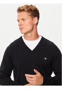 GANT - Gant Sweter Classic 8030562 Czarny Regular Fit. Kolor: czarny. Materiał: bawełna #5