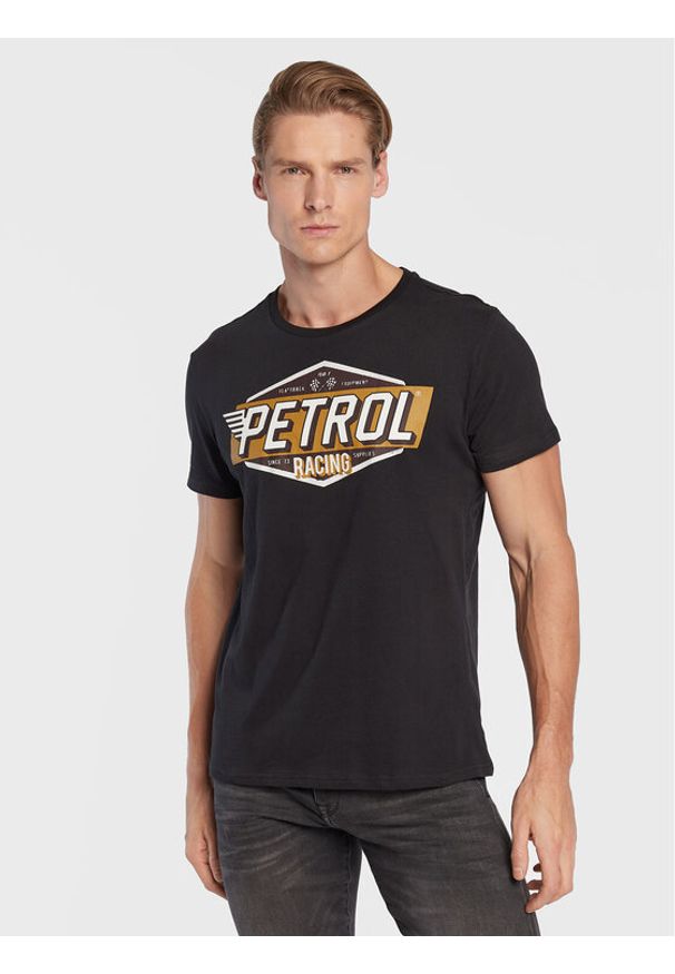 Petrol Industries T-Shirt Logo M-3020-TSR600 Czarny Regular Fit. Kolor: czarny. Materiał: bawełna