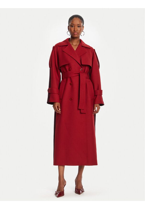Patrizia Pepe Trencz 8O0188/A630-J4L3 Bordowy Regular Fit. Kolor: czerwony. Materiał: syntetyk