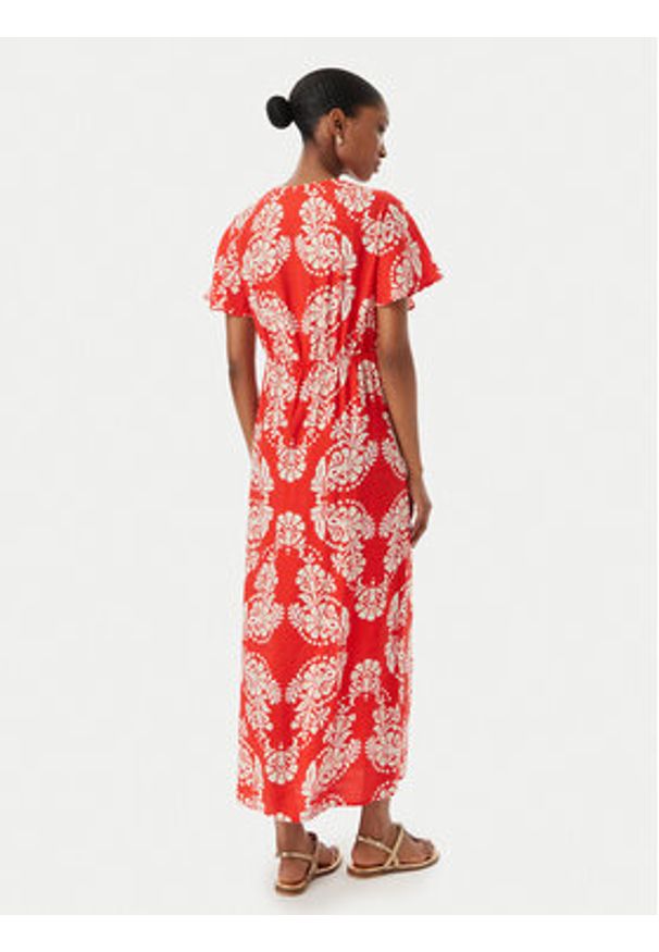 LOLA CASADEMUNT Sukienka letnia LS2616137 Czerwony jasny Regular Fit. Kolor: czerwony. Materiał: wiskoza. Sezon: lato