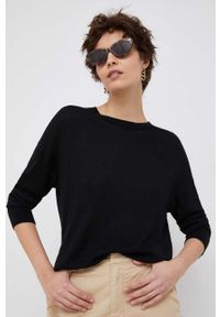 United Colors of Benetton sweter z domieszką kaszmiru kolor czarny lekki. Kolor: czarny. Materiał: kaszmir #1