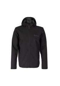Kurtka softshell męska Jack Wolfskin Bornberg Hoody. Kolor: czarny, szary, wielokolorowy. Materiał: softshell. Sport: turystyka piesza