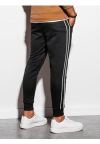 Ombre Clothing - Spodnie męskie dresowe joggery - czarne P898 - XL. Kolor: czarny. Materiał: dresówka. Wzór: gładki. Styl: elegancki #3