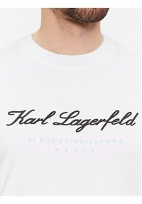 Karl Lagerfeld - KARL LAGERFELD T-Shirt 755403 541221 Biały Regular Fit. Typ kołnierza: dekolt w karo. Kolor: biały. Materiał: bawełna #5