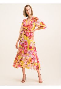 Pinko Sukienka letnia 20201 BLK01 1G14KD 7932 Kolorowy Regular Fit. Materiał: syntetyk. Wzór: kolorowy. Sezon: lato #1