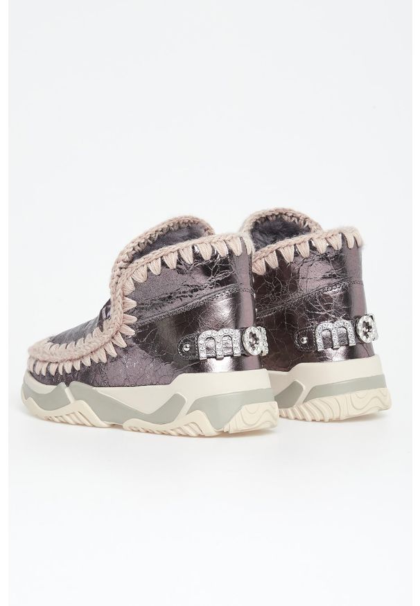 Mou - Śniegowce damskie skórzane Eskimo Trainer MOU. Materiał: skóra