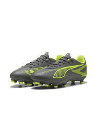 Puma - Buty piłkarskie ULTRA 5 PLAY FG/AG PUMA Matte Aged Silver Yellow Alert Blue Gray. Kolor: szary, niebieski, wielokolorowy, żółty. Sport: piłka nożna