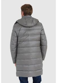 Blauer USA - BLAUER Stalowa długa puchowa kurtka męska Gus z odpinanym kapturem, Rozmiar XL. Kolor: srebrny. Materiał: puch. Długość: długie #5