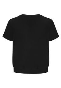 LA MANIA - Krótki czarny t-shirt Zion. Kolor: czarny. Materiał: bawełna. Długość: krótkie. Wzór: aplikacja, nadruk #5