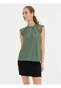 Vero Moda Bluzka Milla 10226072 Zielony Regular Fit. Kolor: zielony. Materiał: syntetyk #1