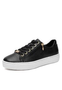 Rieker Sneakersy L59L1-01 Czarny. Kolor: czarny. Materiał: skóra #7