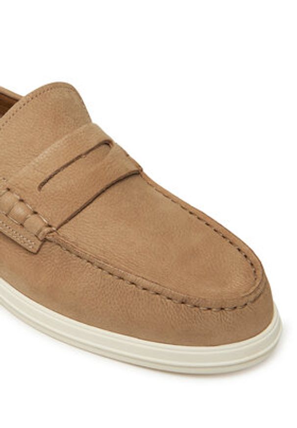 TOMMY HILFIGER - Tommy Hilfiger Mokasyny Nubuck P Loafer FM0FM05350 Beżowy. Kolor: beżowy. Materiał: nubuk, skóra