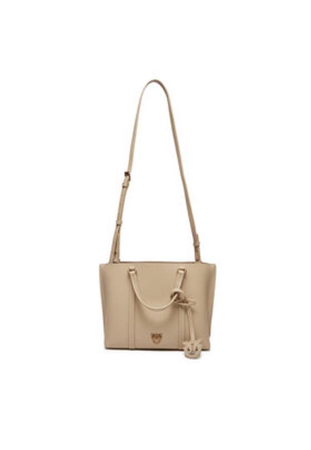 Pinko Torebka Carrie Shopper Classic AI 24-25 PLTT 102833 A1LF Beżowy. Kolor: beżowy. Materiał: skórzane
