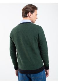 Big-Star - Sweter męski z żakardowym splotem zielony Maxis 301. Okazja: na co dzień. Kolor: zielony. Materiał: żakard. Wzór: ze splotem. Sezon: lato. Styl: casual, retro