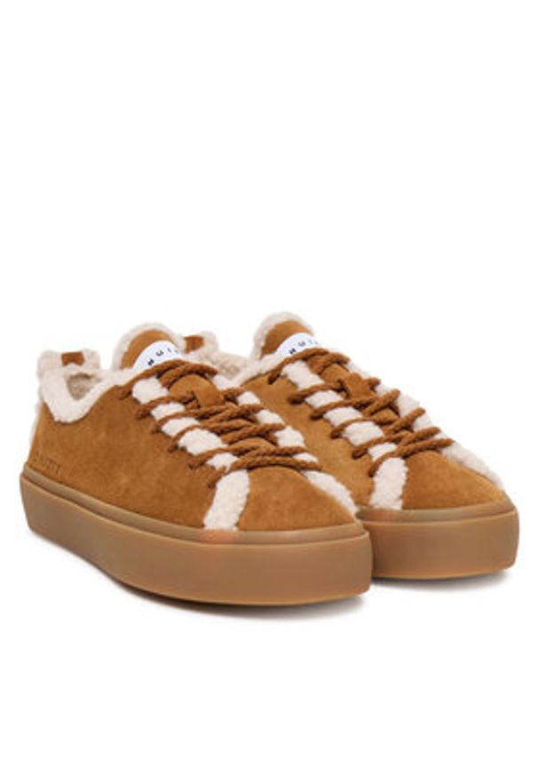 Inuikii Sneakersy Shearling Low 1001.001.0242 Brązowy. Kolor: brązowy. Materiał: zamsz, skóra