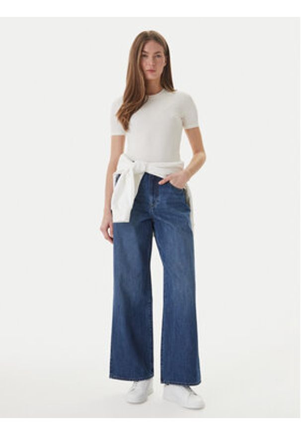 Calvin Klein Jeans Jeansy LV047F727G Granatowy Wide Leg. Kolor: niebieski