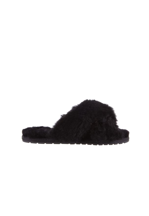 Czarne klapki emu eleganckie, w paski
