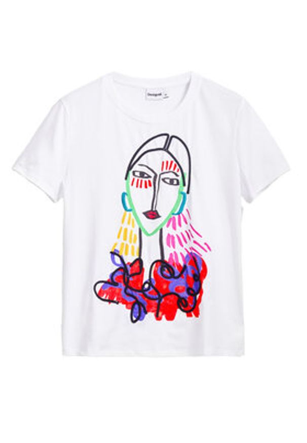 Desigual T-Shirt Misuri 25SWTKA9 Biały Regular Fit. Kolor: biały. Materiał: bawełna