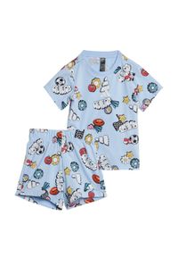 Adidas - Zestaw Seasonal Essentials Fun Allover Print Kids. Okazja: na uczelnię. Kolor: niebieski, biały, wielokolorowy. Materiał: materiał, dresówka. Wzór: nadruk. Styl: młodzieżowy, sportowy