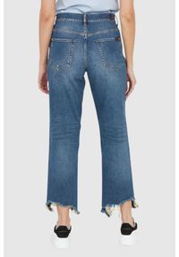 7 FOR ALL MANKIND Błękitne jeansy damskie THE MODERN STRAIGHT Z DZIURAMI, Rozmiar 30. Kolor: niebieski #4