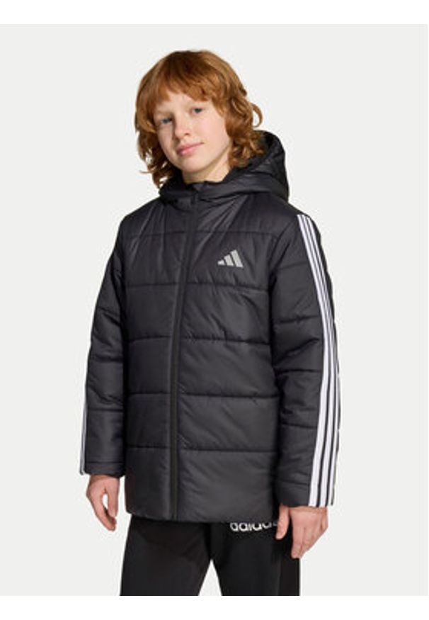 Adidas - adidas Kurtka zimowa Essentials 3-Stripes JL7402 Czarny Regular Fit. Kolor: czarny. Materiał: syntetyk. Sezon: zima