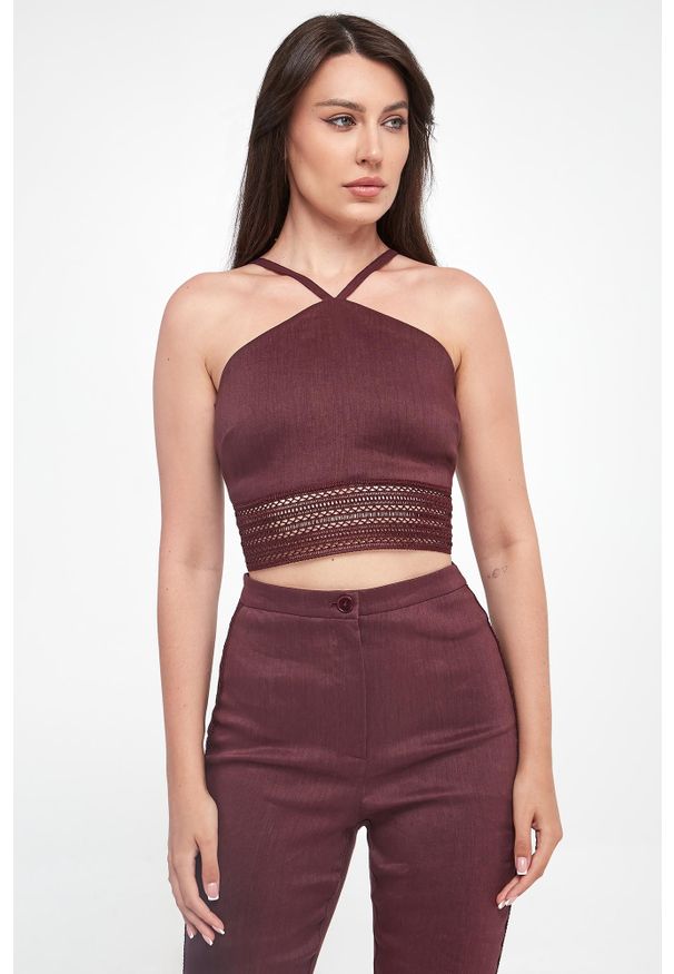 Patrizia Pepe - Top damski lniany PATRIZIA PEPE. Materiał: len