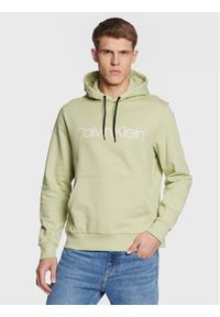 Calvin Klein Bluza Logo K10K107033 Zielony Regular Fit. Kolor: zielony. Materiał: bawełna