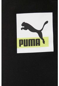 Puma spodnie męskie kolor czarny z nadrukiem. Kolor: czarny. Materiał: dzianina. Wzór: nadruk