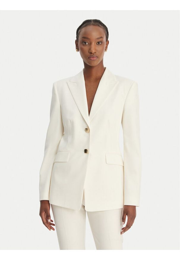 Hugo - HUGO Marynarka Asmalla 50561450 Écru Regular Fit. Materiał: syntetyk