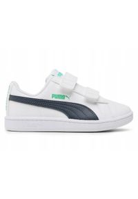 Buty do chodzenia dla dzieci Puma 03 Rebound V6 Mid. Okazja: na co dzień. Wysokość cholewki: za kostkę. Zapięcie: rzepy. Kolor: biały. Materiał: materiał, syntetyk. Szerokość cholewki: normalna. Sport: turystyka piesza #1
