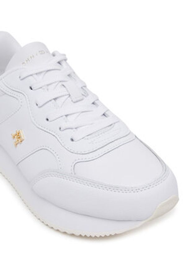 TOMMY HILFIGER - Tommy Hilfiger Sneakersy Runner FW0FW08696 Biały. Kolor: biały. Materiał: skóra