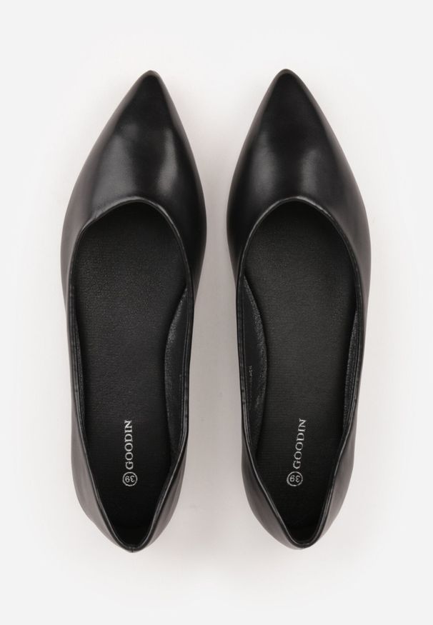 Born2be - Czarne Eleganckie Eleganckie Balerinki z Noskiem w Szpic Abssis. Okazja: na co dzień. Kolor: czarny. Materiał: jeans. Styl: elegancki