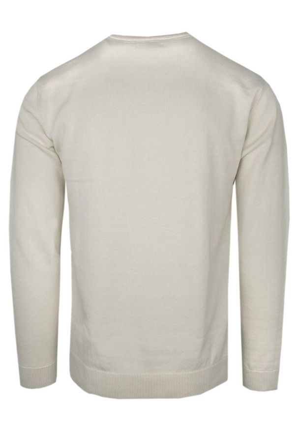 Bawełniany Sweter U-Neck – Brave Soul - Ecru. Materiał: bawełna. Sezon: jesień, wiosna. Styl: sportowy