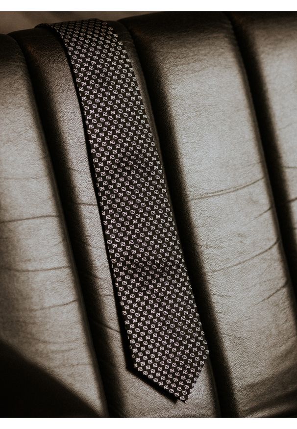 Pako Lorente - PAKO LORENTE - Jedwabny krawat z monogramem PL. Materiał: jedwab