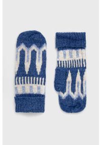 Vero Moda Rękawiczki z domieszką wełny damskie. Kolor: niebieski. Materiał: wełna #1