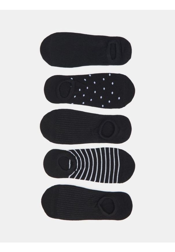 Sinsay - Prążkowane skarpetki 5 pack - czarny. Kolor: czarny. Materiał: prążkowany