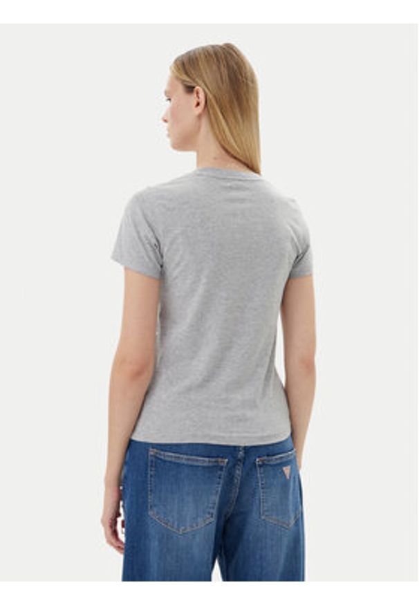 Guess Jeans T-Shirt W4YI04 J1314 Szary Slim Fit. Kolor: szary. Materiał: bawełna