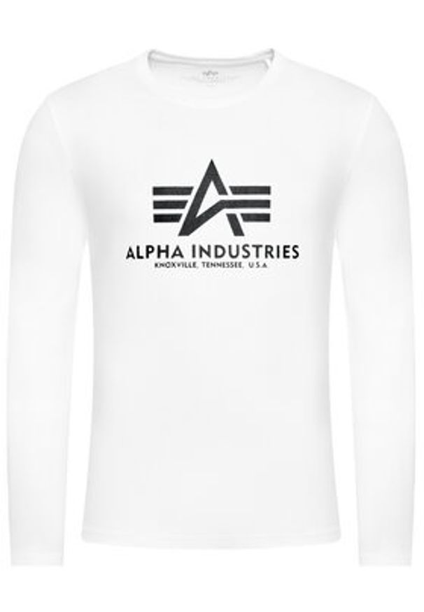 Alpha Industries Longsleeve Basic T 100510 Biały Regular Fit. Kolor: biały. Materiał: bawełna. Długość rękawa: długi rękaw