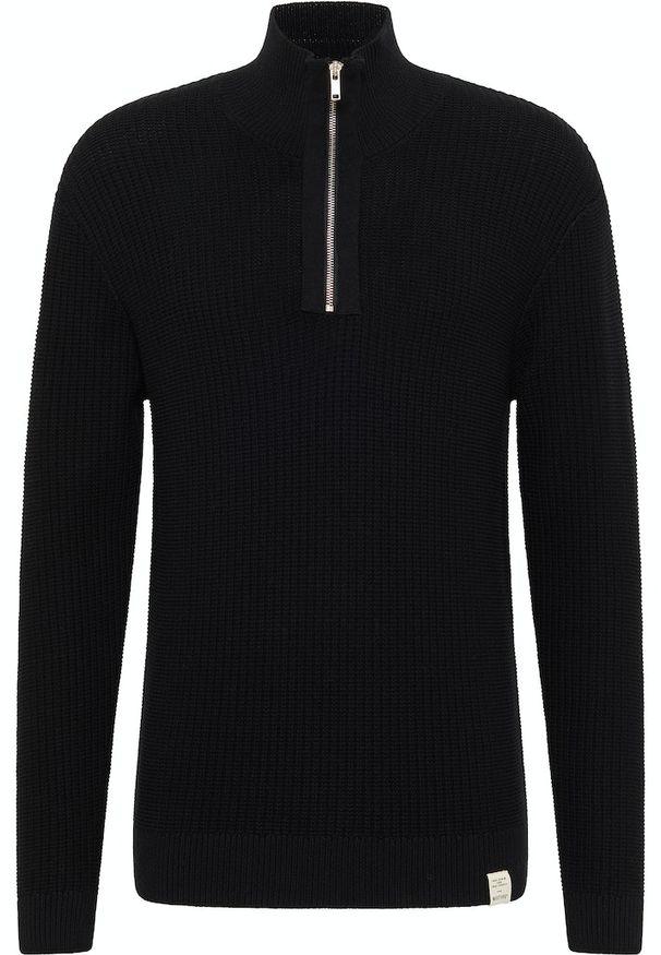 Męski Sweter Mustang Style Emil T Ziptroyer Black 1014440 4142. Okazja: na co dzień. Materiał: bawełna. Długość rękawa: długi rękaw. Długość: krótkie. Styl: casual, elegancki