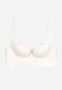 Renee - Biały Biustonosz Miseczka B Push Up na Ramiączkach z Regulacją Wykończony z Tyłu Regulowany Paskiem Molaria. Kolor: biały. Rodzaj stanika: push-up. Wzór: jednolity #5